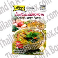 1 pack of Lobo Brand Kaeng keo-Whan แกงเขียวหวาน Thai Green Curry Paste 50g. (1.76 Oz) Ready for Cooking From Thailand