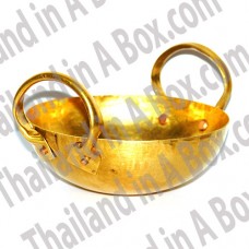 Thai Brass Wok Pan Home Cooking Food and Dessert for Thai Chinese Japanese Korean Restaurant - Size 6inches 