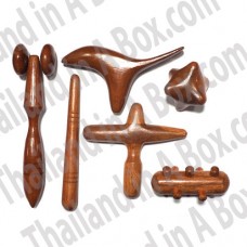 Wooden Massage Tools Set - 6 Piece Reflexology Tool Kit