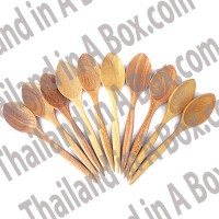 10 Pieces 5inches Wood Handmade Small Wooden Coffee Tea Spoons from Thailand