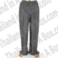 Grey Rayon Men Women Thai Fisherman Pants Yoga Traveler Drumer Drawstring Trousers One Size Fit all